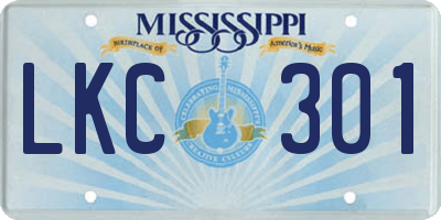 MS license plate LKC301
