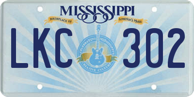 MS license plate LKC302