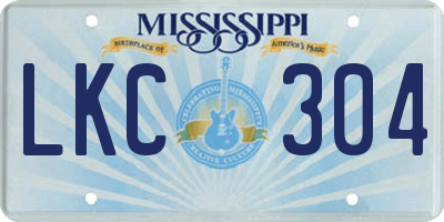 MS license plate LKC304