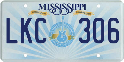 MS license plate LKC306