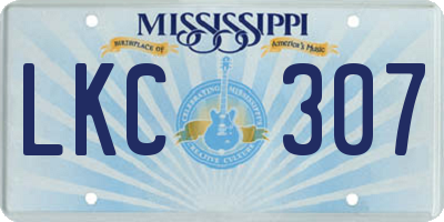 MS license plate LKC307