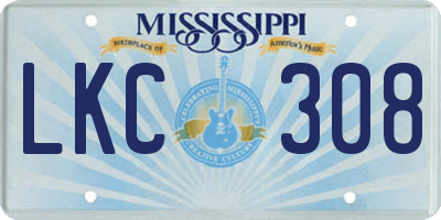 MS license plate LKC308
