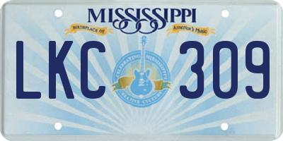 MS license plate LKC309