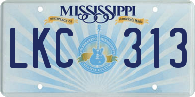 MS license plate LKC313