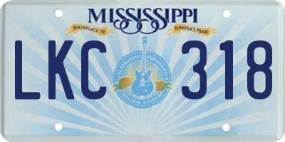 MS license plate LKC318