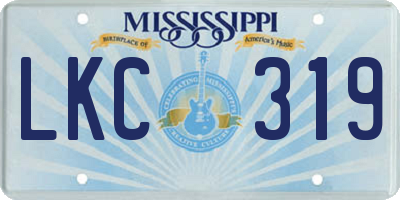 MS license plate LKC319