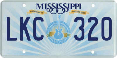 MS license plate LKC320