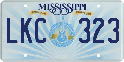 MS license plate LKC323