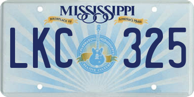 MS license plate LKC325