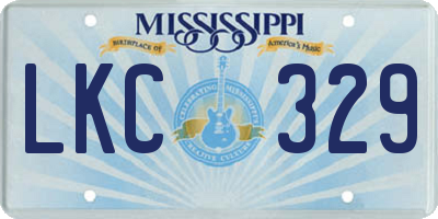 MS license plate LKC329