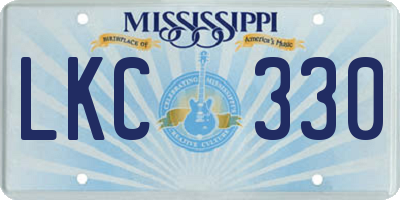 MS license plate LKC330