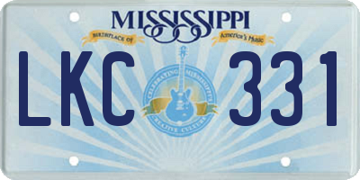 MS license plate LKC331