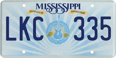 MS license plate LKC335