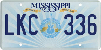 MS license plate LKC336