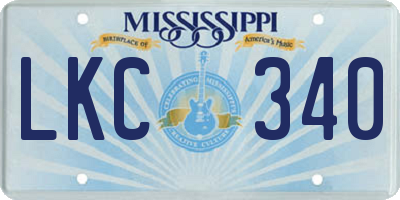 MS license plate LKC340