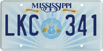 MS license plate LKC341