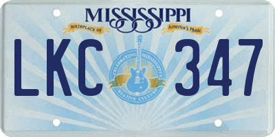 MS license plate LKC347