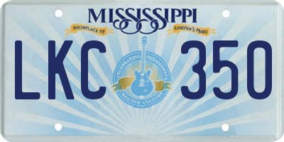 MS license plate LKC350