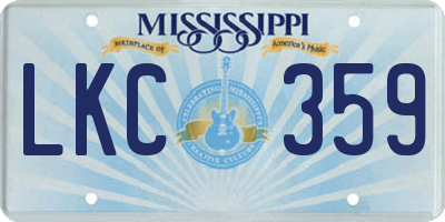 MS license plate LKC359