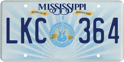 MS license plate LKC364