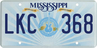 MS license plate LKC368