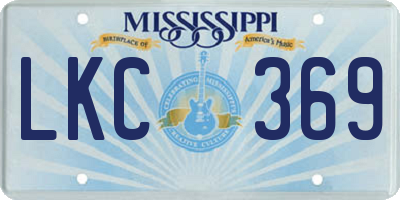 MS license plate LKC369