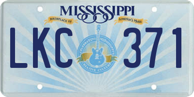 MS license plate LKC371