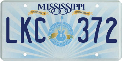 MS license plate LKC372