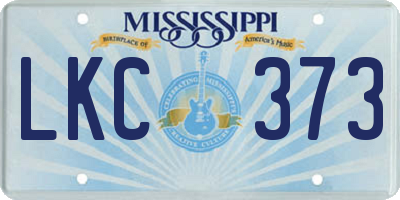 MS license plate LKC373