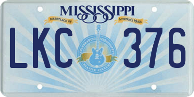 MS license plate LKC376