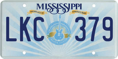 MS license plate LKC379