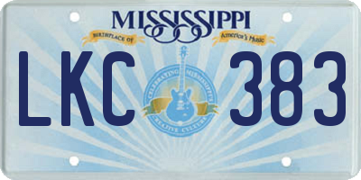 MS license plate LKC383