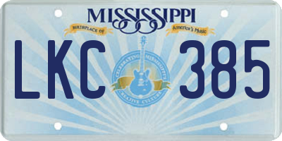MS license plate LKC385