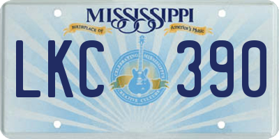 MS license plate LKC390