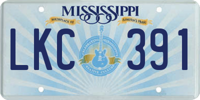 MS license plate LKC391