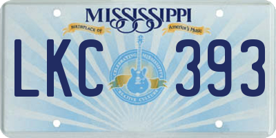 MS license plate LKC393