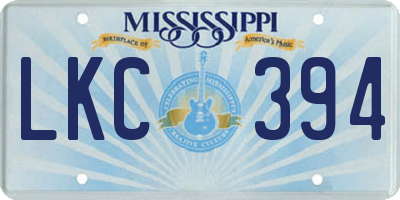 MS license plate LKC394