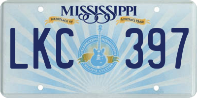 MS license plate LKC397