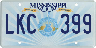 MS license plate LKC399