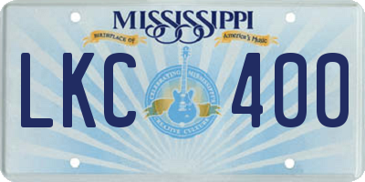 MS license plate LKC400