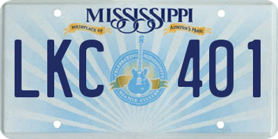 MS license plate LKC401
