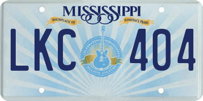 MS license plate LKC404