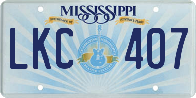 MS license plate LKC407