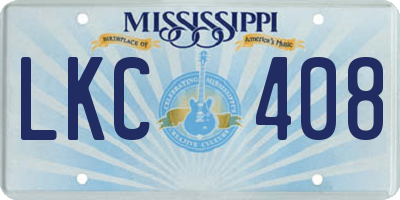MS license plate LKC408