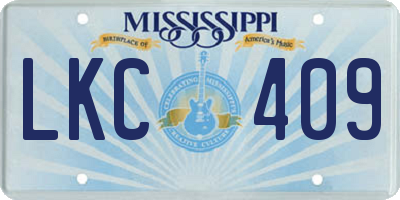 MS license plate LKC409