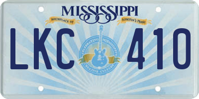 MS license plate LKC410
