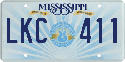 MS license plate LKC411