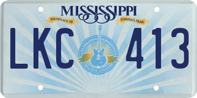 MS license plate LKC413