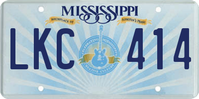 MS license plate LKC414
