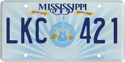 MS license plate LKC421